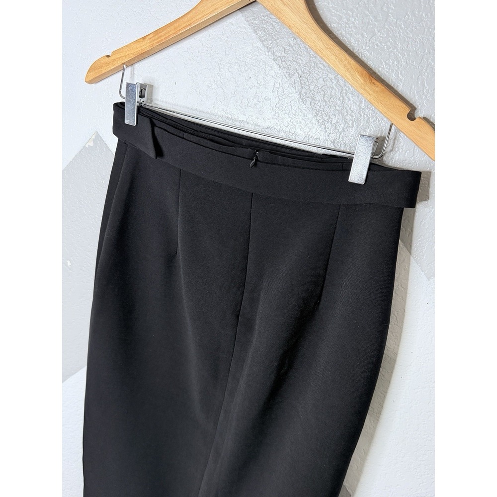 White House Black Market Womens 4 Black High Waist Button Pencil Midi Skirt Belt - Picture 7 of 11